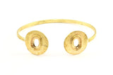 Brass Round Cuff, 1 Raw Brass Round Cuff Posts Setting With 1 Pads (22x3.5mm) TK1