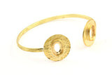 Brass Round Cuff, 1 Raw Brass Round Cuff Posts Setting With 1 Pads (22x3.5mm) TK1