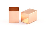 Geometric Spacer Beads, 2 Rose Gold Plated Brass Huge Square Tubes (16x20mm) Bs 1524 Q0327