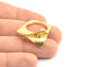 Pearl Ring Setting, 1 Gold Plated Brass Ring Settings - Glue On Glass-stone-pearl N0378 Q0454