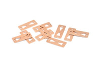 Bow Tie Connector, 12 Rose Gold Plated Brass Rectangle Tribal Charms, Pendant, Findings (20x8mm) Brs 160 A0302 Q0355