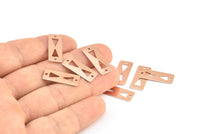 Bow Tie Connector, 12 Rose Gold Plated Brass Rectangle Tribal Charms, Pendant, Findings (20x8mm) Brs 160 A0302 Q0355