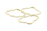 Brass Cloud Pendant, 2 Raw Brass Cloud Wire Pendants With 1 Loop, Jewelry Supplies, Findings, Charms (51x30x1mm) E375