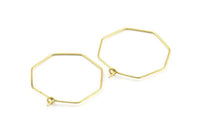 Brass Octagon Earring,1000 Raw Brass Wire Octagon Earring Charms, Pendants, Findings (28.5x0.7mm) E302