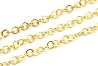 Brass Rolo Chain,2 M Raw Soldered Brass Chain (7mm) Bs 1001