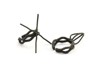 Claw Ring Blank, 2 Oxidized Brass Black Claw Ring Settings With 4 Claws For Natural Stones N0134 S738