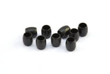 Black Oval Beads 10 Oxidized Brass Black Oval Industrial Findings, Spacer Beads (7x6.5mm)  D0200-1 S611