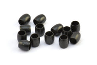 Black Oval Beads 10 Oxidized Brass Black Oval Industrial Findings, Spacer Beads (7x6.5mm)  D0200-1 S611