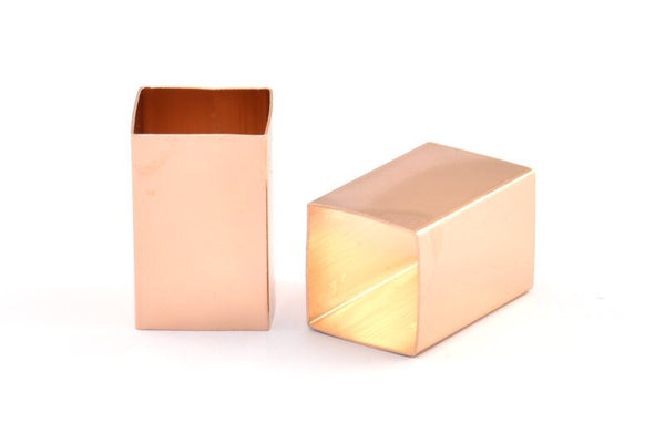 Rose Gold Tube Beads, 1 Rose Gold Plated Brass Huge Square Tubes (16x25mm) Bs 1525 Q0325