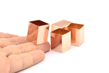 Geometric Spacer Beads, 2 Rose Gold Plated Brass Huge Square Tubes (16x20mm) Bs 1524 Q0327