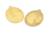 Balloon And Kid Charm, 1 Raw Brass Balloon And Kid Textured Oval Charms With 1 Loop, Blanks (42.5x31x1.2mm) E226