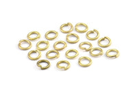 7mm Jump Rings 100 Raw Brass Round Jump Ring Connectors Findings (7x1.2mm) R-06 ( A0330 )