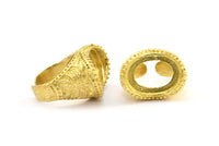 Duke Ring Settings - 1 Raw Brass Duke Adjustable Ring Setting with Pad Size 19x13.5mm E389