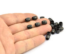 Black Oval Beads 10 Oxidized Brass Black Oval Industrial Findings, Spacer Beads (7x6.5mm)  D0200-1 S611