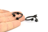 Claw Ring Setting - 2 Oxidized Brass Black 4 Claw Ring Blanks - Pad Size 4mm N0323