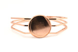 Rose Gold Triple Bracelet, 1 Rose Gold Plated Brass Triple Bracelet 25mm Pad Size (68x17x1.5mm) R033