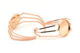 Rose Gold Triple Bracelet, 1 Rose Gold Plated Brass Triple Bracelet 25mm Pad Size (68x17x1.5mm) R033