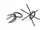 Claw Ring Settings - 5 Oxidized Black Brass Ring Blanks With 6 Claws For Natural Stones N0054 S677