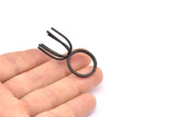 Claw Ring Settings - 5 Oxidized Black Brass Ring Blanks With 6 Claws For Natural Stones N0054 S677