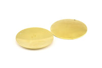 Huge Round Blank, 2 Raw Brass Convex Round Stamping Blanks With 1 Hole (52x0.80mm) B0092