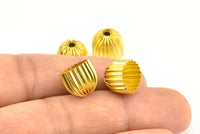 Tassel Fringe Caps, 20 Raw Brass Bead Caps, Findings (12x10mm)   D0359