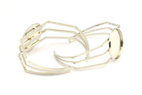 Silver Triple Bracelet, 1 Silver Tone Brass Triple Bracelet 25mm Pad Size (68x17x1.5mm) R033