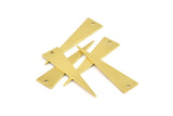 Long Triangle Charm, 10 Raw Brass Triangle Charms With 1 Hole, Pendants, Finding For Necklace, Bracelet (10x40x0.80mm) R084