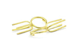 Claw Ring Settings, 150 Raw Brass Ring Blanks With 4 Claw For Natural Stones E634