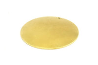 Huge Round Blank, 2 Raw Brass Convex Round Stamping Blanks With 1 Hole (52x0.80mm) B0092