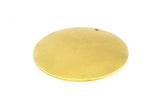 Huge Round Blank, 2 Raw Brass Convex Round Stamping Blanks With 1 Hole (52x0.80mm) B0092