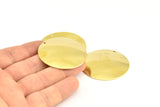 Huge Round Blank, 2 Raw Brass Convex Round Stamping Blanks With 1 Hole (52x0.80mm) B0092