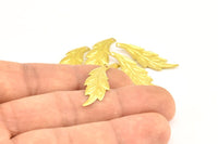 20 Vintage Raw Brass Leaf Charms, Pendant , Findings (30x10 Mm)  D0503-C066