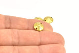 Brass Bead Cap, 50 Raw Brass Bead Caps with 2 Holes  (10mm) A0554