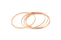 60mm Circle Connectors 6 Rose Gold Plated Brass Circle Connectors (60x1x1mm) Bs 1105 Q0970