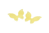 Brass Butterfly Connector, 50 Raw Brass Butterfly Connectors With 4 Holes, Charms, Earrings (19x15x0.40mm) B0298