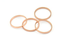 19mm Circle Connectors - 8 Rose Gold Plated Brass Circle Connectors (19x0.8x2mm) D0311 Q0657