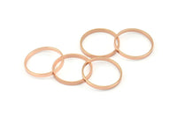 19mm Circle Connectors - 8 Rose Gold Plated Brass Circle Connectors (19x0.8x2mm) D0311 Q0657