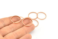 19mm Circle Connectors - 8 Rose Gold Plated Brass Circle Connectors (19x0.8x2mm) D0311 Q0657