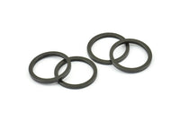 20mm Circle Connectors, 10 Oxidized Brass Black Circle Connectors (20x2x2mm) E008