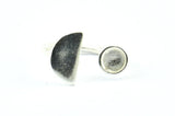 Silver Ring Settings, 1 925K Silver Brass Moon And Planet Ring With 1 Stone Setting - Pad Size 6mm R053