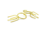 Claw Ring Settings, 150 Raw Brass Ring Blanks With 4 Claw For Natural Stones E634