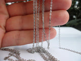 Silver Soldered Chain, 20 Meters - 66 Feet (1.5x2mm) Silver Tone Brass Soldered Chain - Y005 ( Z015 )