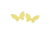 Brass Butterfly Connector, 50 Raw Brass Butterfly Connectors With 4 Holes, Charms, Earrings (15x12x0.40mm) B0299