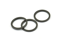 20mm Circle Connectors, 10 Oxidized Brass Black Circle Connectors (20x2x2mm) E008