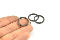 20mm Circle Connectors, 10 Oxidized Brass Black Circle Connectors (20x2x2mm) E008