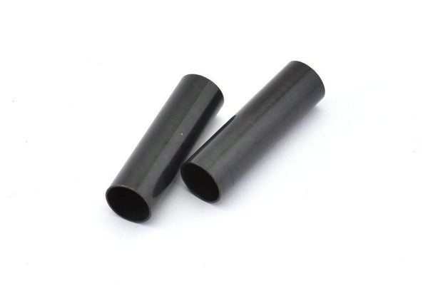 Industrial Long Tubes, 6 Oxidized Brass Black Industrial Long Tube Findings (30x9mm) Brc180--r027 S854