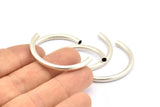 Noodle Curved Tubes - 10 Antique Silver Plated Brass Semi Circle Tubes (3.5x41mm) Bs 1631 H0684