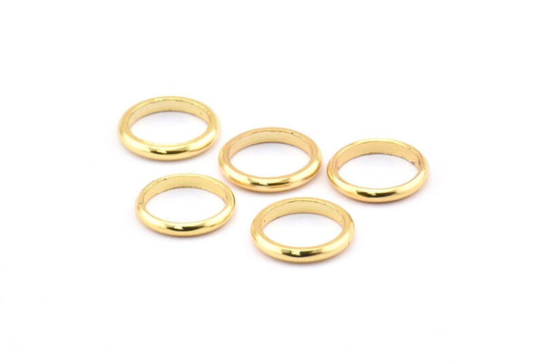 Gold Spacer Beads, 12 Gold Plated Brass Spacer Beads (10-11mm) A0234