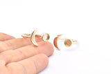 Gold Ring Settings, 8K Gold Moon And Planet Ring With 1 Stone Setting - Pad Size 6mm