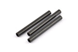 Black Tube Bead, 6 Oxidized Brass Black Tube Beads (5x50mm) BS 2007 S864